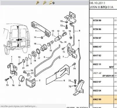 PSA 6962.99 Tavan Bar Pul 696299