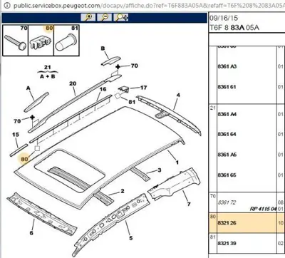 PSA 8321.26 Tavan Kenar Çıta Agrafı 832126