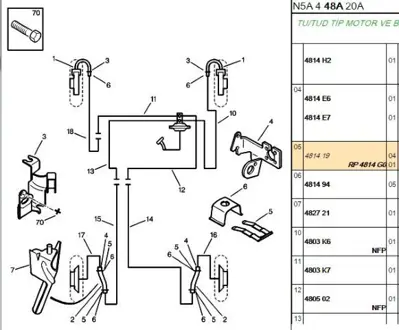 PSA 4814.G0 Hortum Tutucu Segman 75422063 75492063 481419 4814G0 7910018158 481623 7910022623 95494014 481622 480622