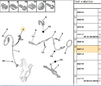 PSA 4547.L3 Abs Kablo Tutucu 4547L3 4745H0 4745H9 4745L3 4745L4 9616426480 9625818780
