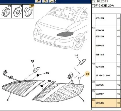 PSA 6545.86 Arka Stop Bağlantı Somunu 654586