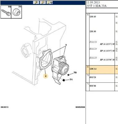 PSA 1206.A4 Devirdaim Conta 9656422680 91511138 93331796 1206A4 1206A3 120646