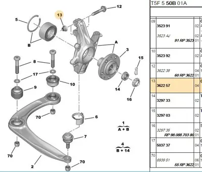 PSA 3622.57 Rotıl Somunu 509121 503615 362257 503177 362268