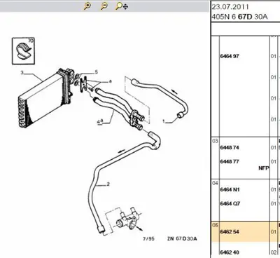 PSA 6462.54 Kalorıfer Boru Contası 644874 646254 6464HH