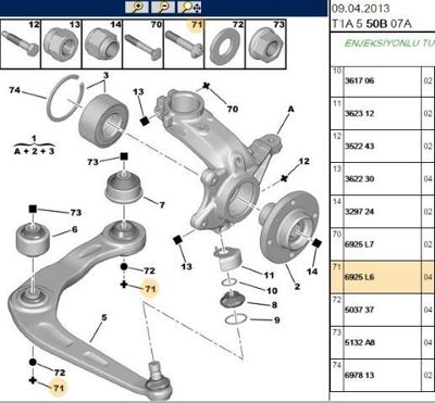 PSA 6925.L6 Salıncak Vidası 6925L6