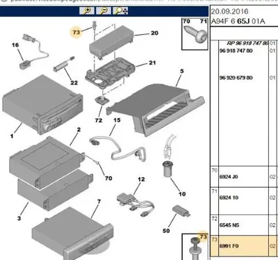 PSA 6991.F0 PLastik Perçın 6991F0 9630090980