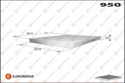 EUROREPAR 1682951580 Emkarbon Filtresi Erp Am 1609998680 6447ZX 6447ZY 6479E9