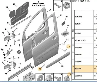 PSA 8565.48 Kapı Çıta Agrafı 856548