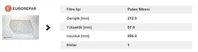 EUROREPAR 1610581580 Polen Filitresi 1610581580