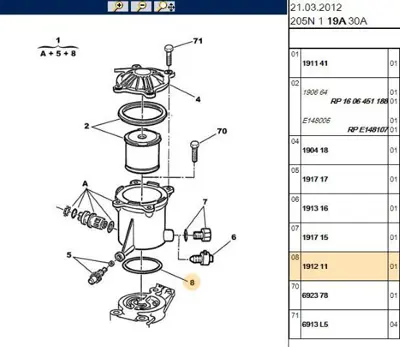 PSA 1912.11 Mazot Fıltre Contası 191211