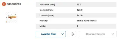 EUROREPAR 1616268280 Eaır Flt Elt 1616268280