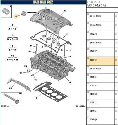 PSA 1180.S9 Yağ Dolum Kapağı V758239880 1180S9 11127582398 11127615369 1180F9 1180P2 V757284880
