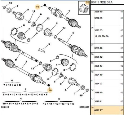 PSA 6822.TT Aks Somunu 697813 9632534580 9646143880 6822TT 4707256 9214026 334535 9646143280 6822JN 6822JL
