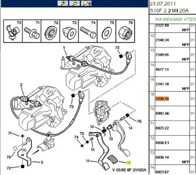 PSA 2130.14 Fren Pedal Lastik 213014 95575913 9557591380