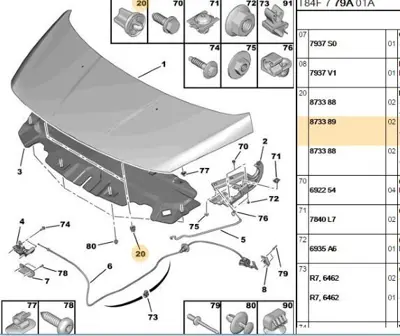 PSA 8733.89 Kaput Destek Takozu 873389