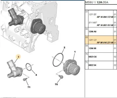PSA 9801622180 Su Kollektörü 1201C3 9801622180