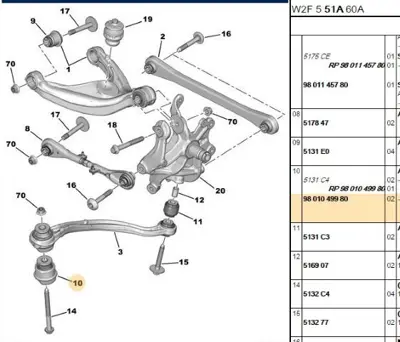 PSA 9801049980 Arka Salıncak Burcu 9801049980 516907 5131C4 5131C3 5175CCP 5175CEP 4884960110 5175CFPART 5175CC 5175CE