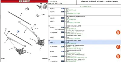 PSA 6426.PE Flat Blade 1611661280 642370 642371 642372 642373 6426PC 6426PE 1609883480 1611661180 1613156780
