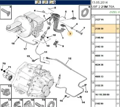 PSA 2130.39 Debriyaj Pedal Lastiği  450432 213039
