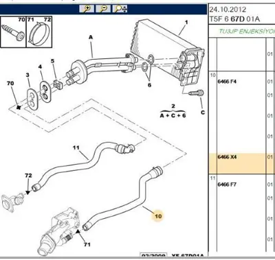 PSA 6466.X4 Kalorıfer Hortumu 6466X4