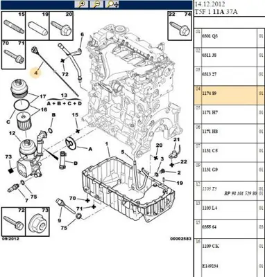 PSA 1174.89 Yağ Çubugu 117489 9655065080 117479 1231939