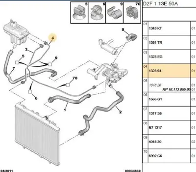 PSA 1323.94 Yedek Su Depo Hortumu 132394