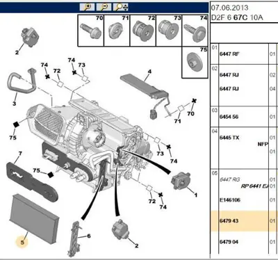 PSA 6479.43 Polen Filitresi 6447RG 6447TC 647943 6441EJ 9650933380 E146106 1609694780 647904 9683451780 4PUH19G244AC