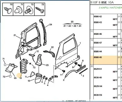 PSA 8580.45 Izgara 858045 858127 858153 90467215 90571010 9158209 93173795 93181858