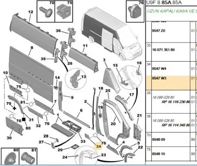 PSA 8547.W3 Sağ Kuşak 8547W3