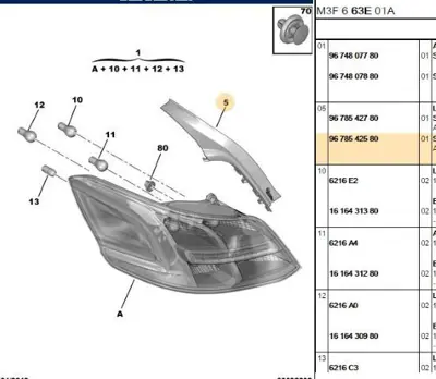 PSA 9678542580 Stop Kenar PLastiği  9678542580