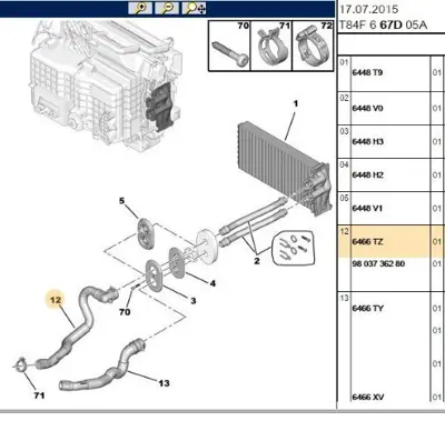 PSA 6466.TZ Kalorifer Hortumu 6466TZ