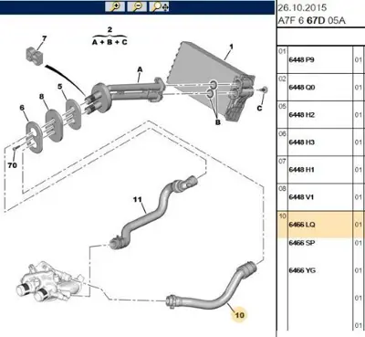 PSA 6466.LQ Kalorıfer Hortumu 6466LQ 6466SP 6466TQ 6466HS 6466YG 6466LP