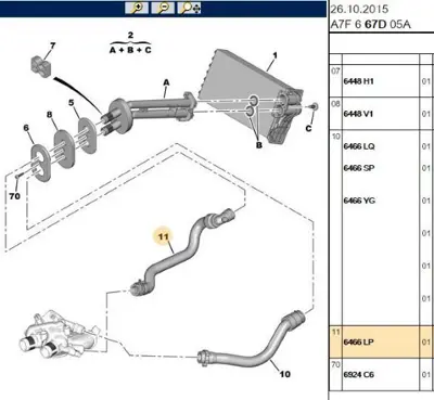 PSA 6466.LP Kalorıfer Hortumu 6466LP 6466TT 6466YG 6466LQ