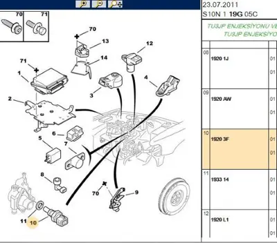 PSA 1920.3F Su Sıcaklık Müsürü 19203F 90487859 1338454 1342852 91153903 1920K9 96131470 9613147080 1338A5 24246