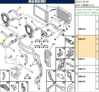 PSA 6466.JH Kalorıfer Hortumu 6466JH 6466JK 1349252080