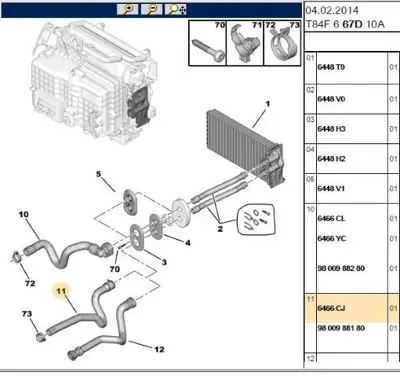 PSA 6466.CJ Kalorıfer Hortumu 6466CJ 6466F8