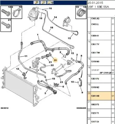 PSA 1341.H8 Devirdaim Hortumu 1341H8 9659272080