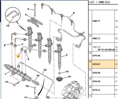 PSA 1570.K7 Enjektör Borusu 1570K7