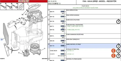 PSA 6447.FG Polen Filitresi 6447FG 9636783780 6441EG 6441H7 6447AK 6447HP 6447LV 6447Z4 6447Z5 6479A1