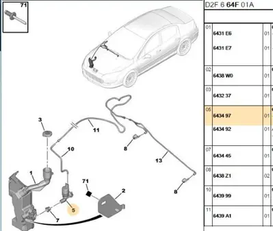 PSA 6434.97 Su Fıskıye Motoru 643497 1609688280 643471 643476 6434A9 6434F5