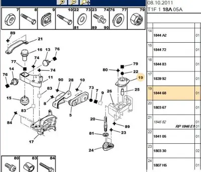 PSA 1844.68 Sanzuman Üst Takoz :L 184468 184436 182710 96043388 18271 184451 96104506 184434 1844A8 9604338880