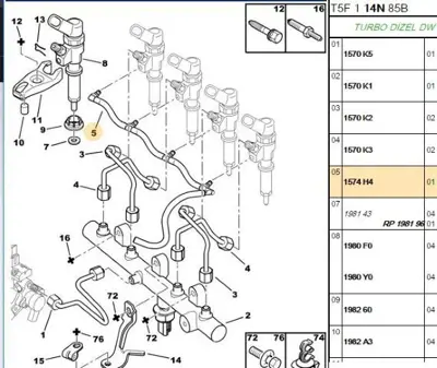 PSA 1574.H4 Enjektör Hortumu 1574H4 15730Q