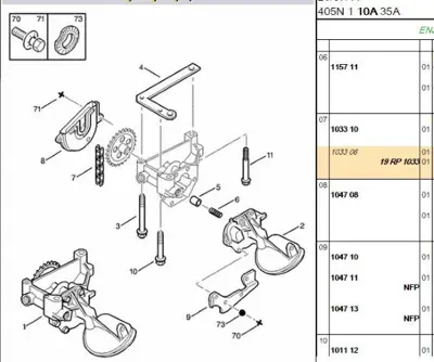 PSA 1033.19 Yağ Pompa Zıncırı 103306 103319 9150569880 91505587 91505698