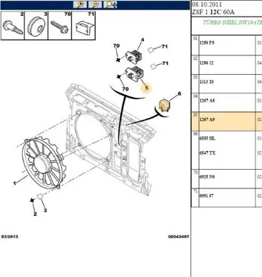 PSA 1267.A9 Fan Rezıstans 1267A9 126779 9641212580