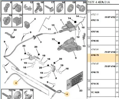 PSA 4746.79 Sol Arka El Fren Teli 474679