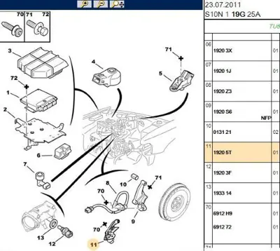 PSA 1920.5T Devır Alıcısı 19205T 9625423880 96325868 96254238