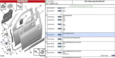 PSA 9801290780 Ön Kapı Gergi Demırı C4cactus 9801290780
