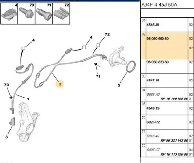 PSA 9805066080 Abs Kaptörü 9805066080 9805066080 9805066580 9805066580 3641711 3641711