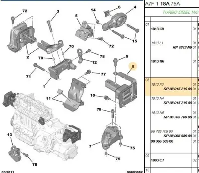 PSA 9801521580 Motor Kulagı 9801521580 1813F0 1813N4 9680293680