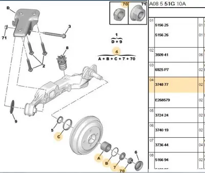 PSA 3748.77 Porya Bılyası Arka  372424 372615 372617 372619 373027 373021 373643 373644 373805 373806